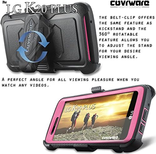 Covrware Aegis Series Case LG K20 Plus / K20 V / Harmony / Grace 4G, מובנה [מגן מסך] חובה כבדה גוף מלא נרתיק
